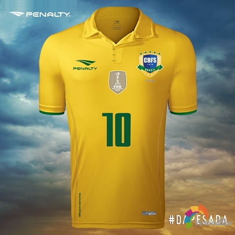 巴西五人制足球国家队2016年主客场球衣发布图1